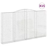 15 db íves horganyzott vas gabion kosár 400x30x220/240 cm