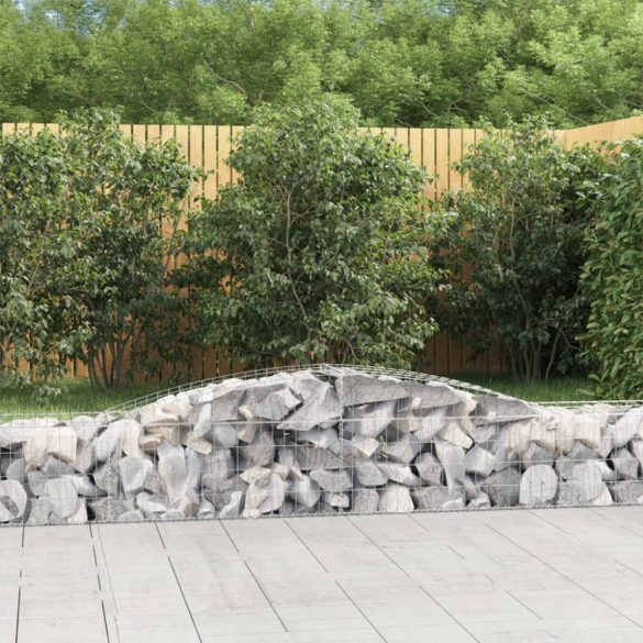 2 db íves horganyzott vas gabion kosár 400x50x40/60 cm