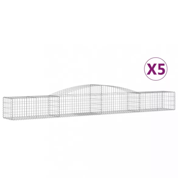 5 db íves horganyzott vas gabion kosár 400x50x40/60 cm