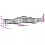 9 db íves horganyzott vas gabion kosár 400x50x40/60 cm
