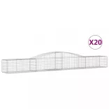 20 db íves horganyzott vas gabion kosár 400x50x40/60 cm
