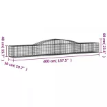 20 db íves horganyzott vas gabion kosár 400x50x40/60 cm