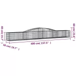 25 db íves horganyzott vas gabion kosár 400x50x40/60 cm