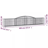 4 db íves horganyzott vas gabion kosár 400x50x60/80 cm