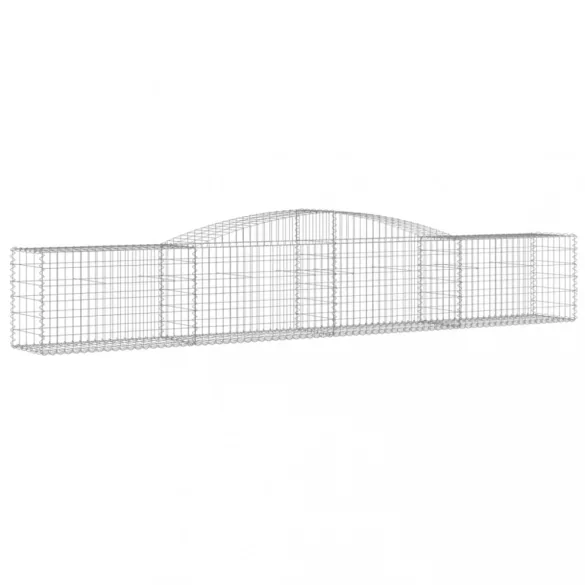 6 db íves horganyzott vas gabion kosár 400x50x60/80 cm