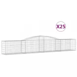 25 db íves horganyzott vas gabion kosár 400x50x60/80 cm
