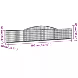 25 db íves horganyzott vas gabion kosár 400x50x60/80 cm