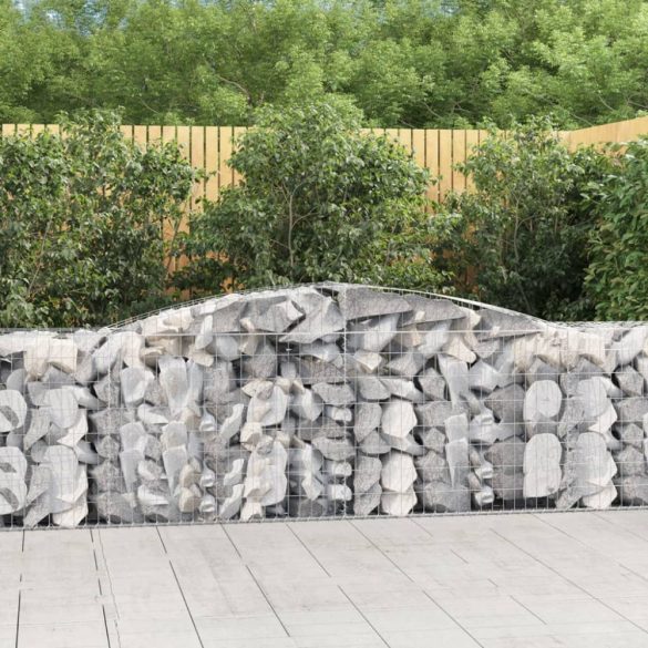 2 db íves horganyzott vas gabion kosár 400x50x80/100 cm