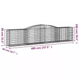 2 db íves horganyzott vas gabion kosár 400x50x80/100 cm
