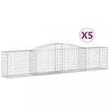 5 db íves horganyzott vas gabion kosár 400x50x80/100 cm