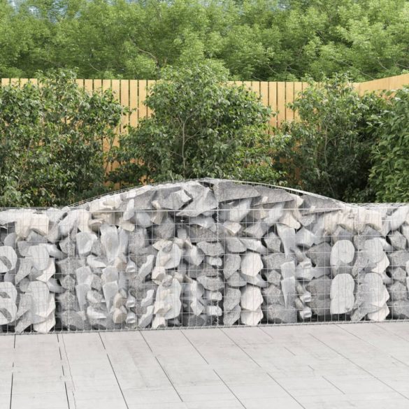 6 db íves horganyzott vas gabion kosár 400x50x80/100 cm