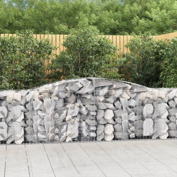 7 db íves horganyzott vas gabion kosár 400x50x80/100 cm