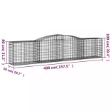 9 db íves horganyzott vas gabion kosár 400x50x80/100 cm