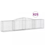 25 db íves horganyzott vas gabion kosár 400x50x80/100 cm