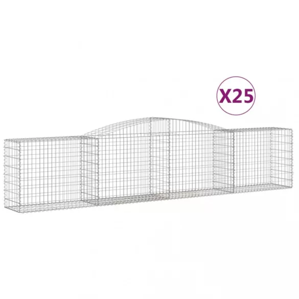 25 db íves horganyzott vas gabion kosár 400x50x80/100 cm