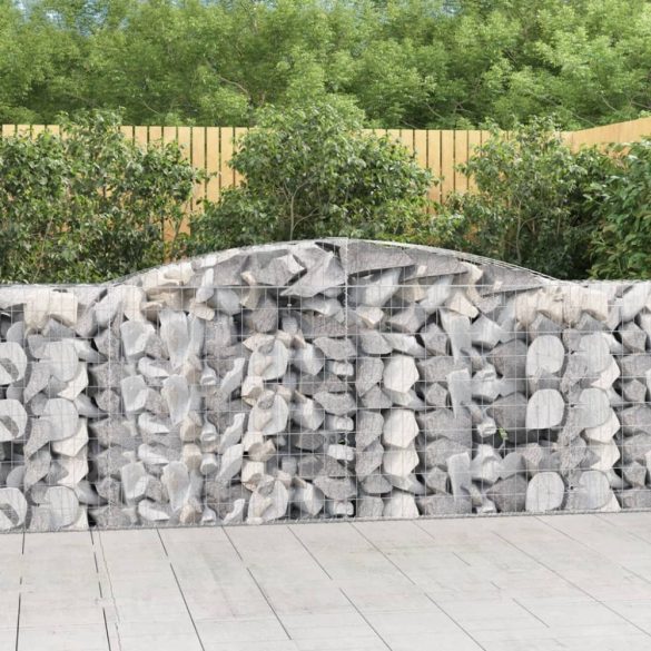 4 db íves horganyzott vas gabion kosár 400x50x100/120 cm