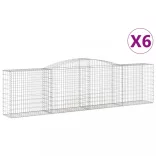 6 db íves horganyzott vas gabion kosár 400x50x100/120 cm