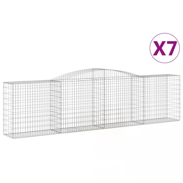 7 db íves horganyzott vas gabion kosár 400x50x100/120 cm