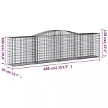 8 db íves horganyzott vas gabion kosár 400x50x100/120 cm