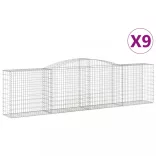 9 db íves horganyzott vas gabion kosár 400x50x100/120 cm