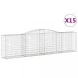 15 db íves horganyzott vas gabion kosár 400x50x100/120 cm