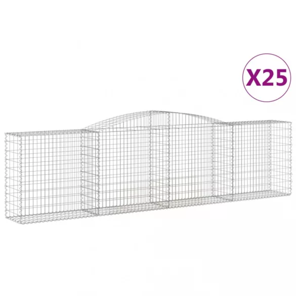 25 db íves horganyzott vas gabion kosár 400x50x100/120 cm