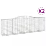 2 db íves horganyzott vas gabion kosár 400x50x120/140 cm