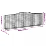 5 db íves horganyzott vas gabion kosár 400x50x120/140 cm