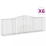 6 db íves horganyzott vas gabion kosár 400x50x120/140 cm
