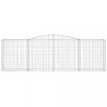 6 db íves horganyzott vas gabion kosár 400x50x120/140 cm