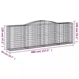 15 db íves horganyzott vas gabion kosár 400x50x120/140 cm