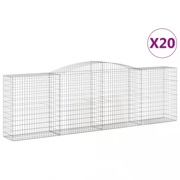 20 db íves horganyzott vas gabion kosár 400x50x120/140 cm