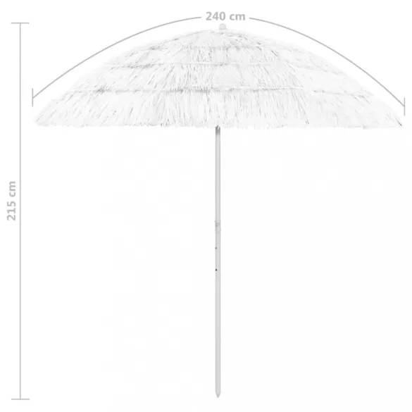 fehér hawaii stílusú strandnapernyő 240 cm