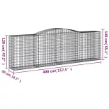 25 db íves horganyzott vas gabion kosár 400x50x120/140 cm