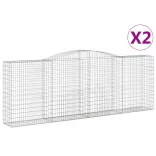 2 db íves horganyzott vas gabion kosár 400x50x140/160 cm
