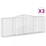 3 db íves horganyzott vas gabion kosár 400x50x140/160 cm
