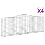 4 db íves horganyzott vas gabion kosár 400x50x140/160 cm