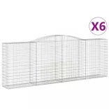 6 db íves horganyzott vas gabion kosár 400x50x140/160 cm