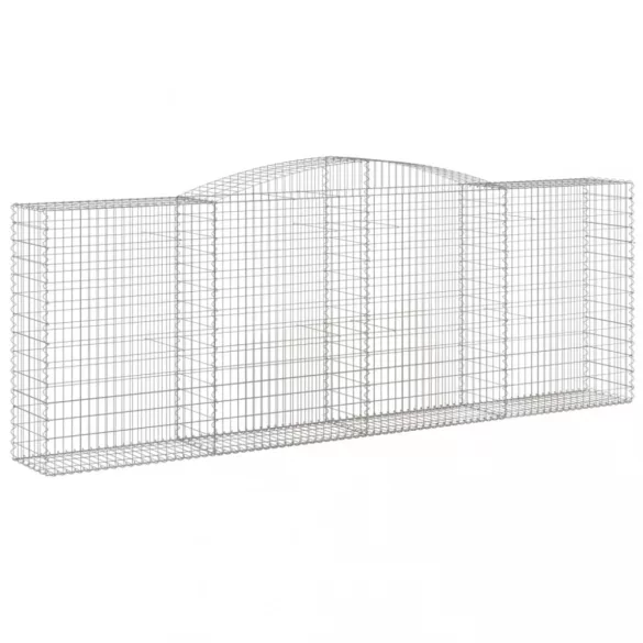 6 db íves horganyzott vas gabion kosár 400x50x140/160 cm