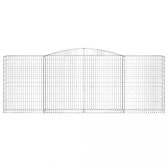 6 db íves horganyzott vas gabion kosár 400x50x140/160 cm