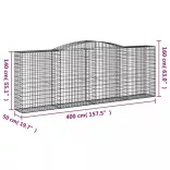 8 db íves horganyzott vas gabion kosár 400x50x140/160 cm