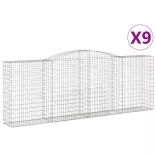 9 db íves horganyzott vas gabion kosár 400x50x140/160 cm