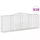 10 db íves horganyzott vas gabion kosár 400x50x140/160 cm