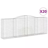 20 db íves horganyzott vas gabion kosár 400x50x140/160 cm