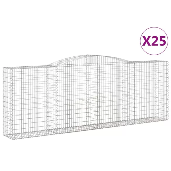 25 db íves horganyzott vas gabion kosár 400x50x140/160 cm