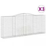 3 db íves horganyzott vas gabion kosár 400x50x160/180 cm