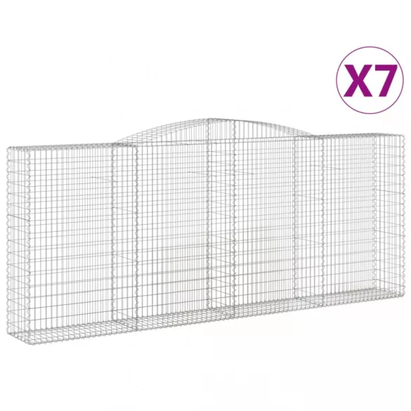 7 db íves horganyzott vas gabion kosár 400x50x160/180 cm