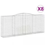 8 db íves horganyzott vas gabion kosár 400x50x160/180 cm