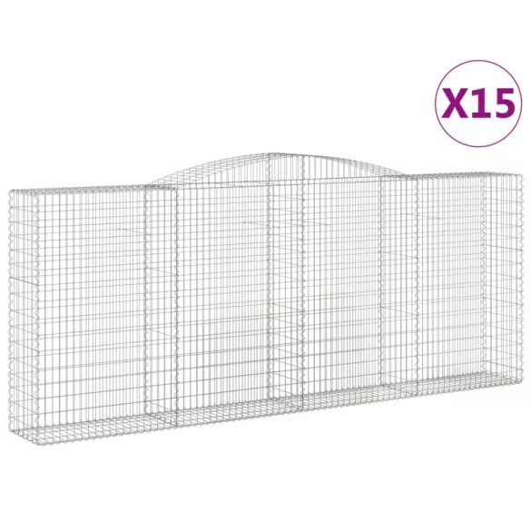 15 db íves horganyzott vas gabion kosár 400 x 50 x 160/180 cm