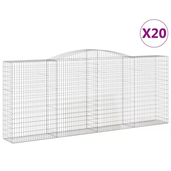 20 db íves horganyzott vas gabion kosár 400x50x160/180 cm
